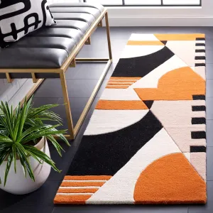 SAFAVIEH Rodeo Drive Collection Runner Rug - 2'3" x 8', Ivory & Rust, Handmade Mid-Century Modern Abstract Wool, Ideal for High Traffic Areas in Living Room, Bedroom (RD863P)