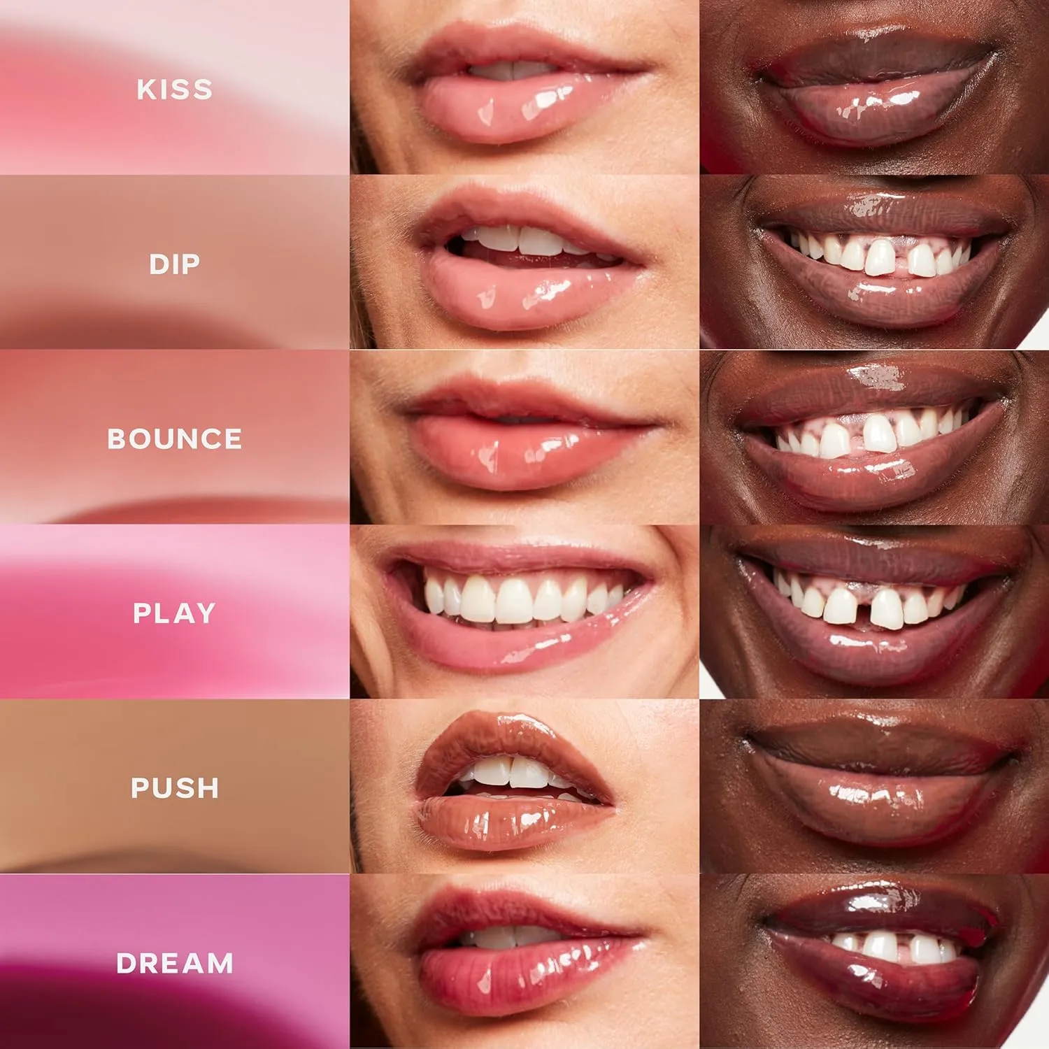 Saie Glossybounce - Hydrating Lip Gloss and Tinted Lip Oil Hybrid with Hyaluronic Acid & Jojoba Oil for Non-Sticky, Ultra-Shiny, Plump & Soft Lips - Everyday Makeup Essential - Kiss (.17 oz)