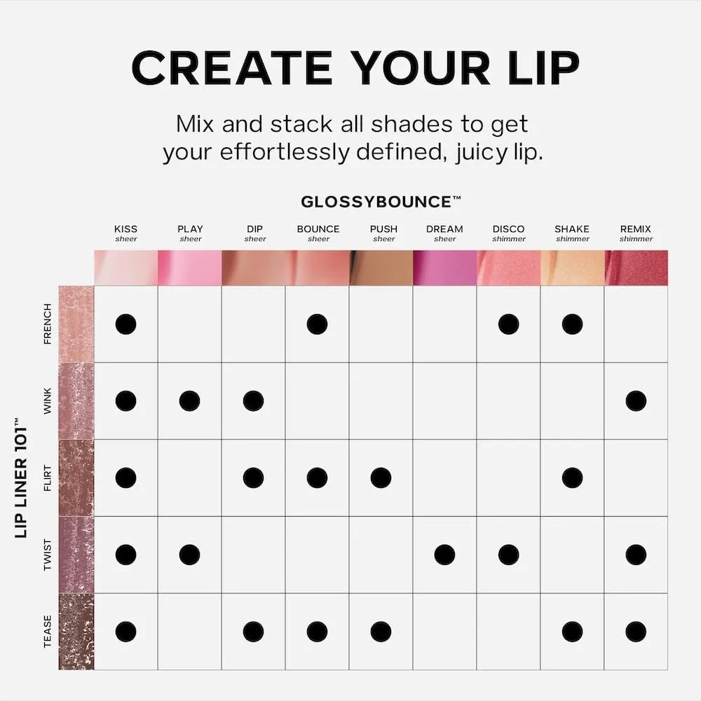 Saie Glossybounce - Hydrating Lip Gloss and Tinted Lip Oil Hybrid with Hyaluronic Acid & Jojoba Oil for Non-Sticky, Ultra-Shiny, Plump & Soft Lips - Everyday Makeup Essential - Remix (.17 oz)