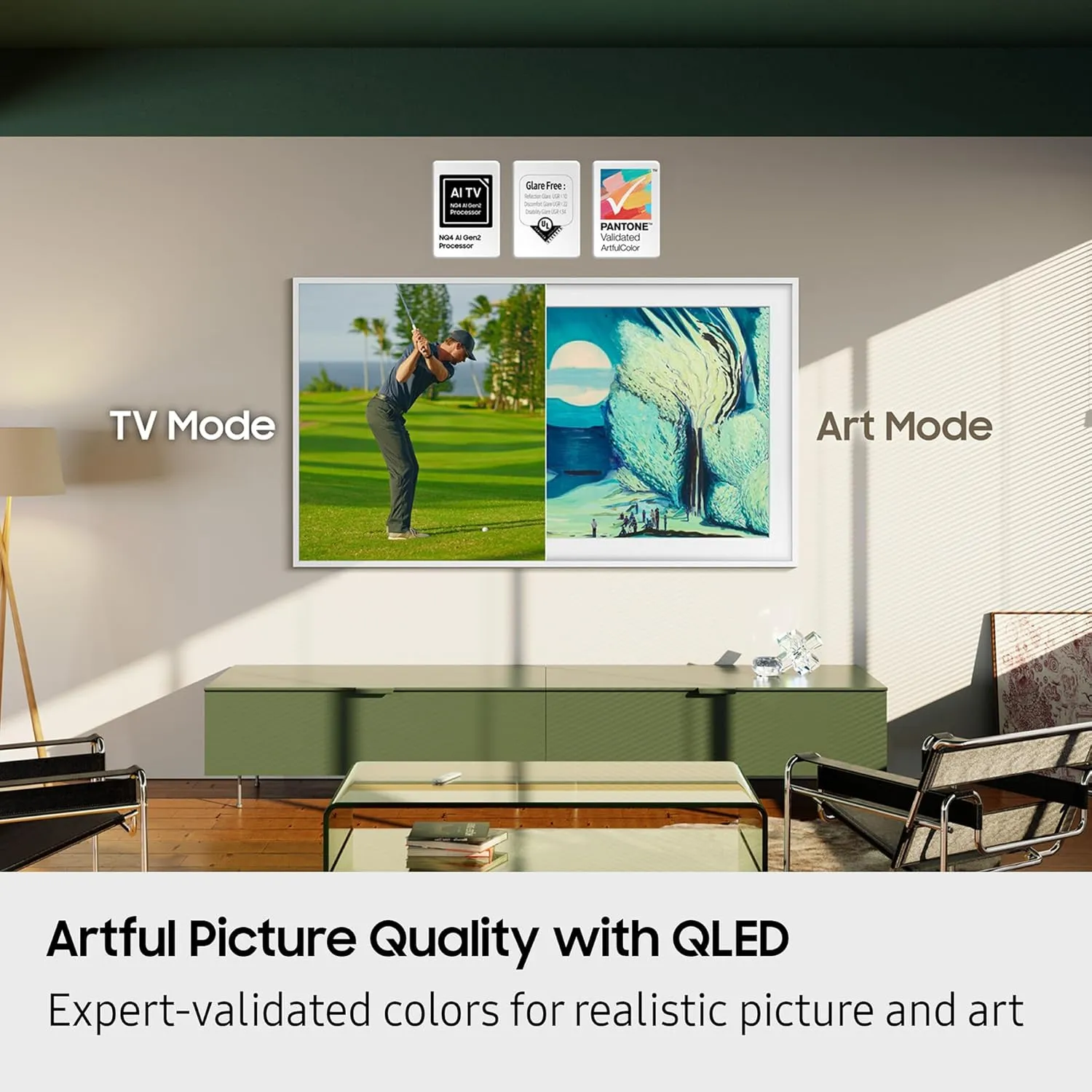 SAMSUNG 55-Inch Class The Frame LS03F 4K QLED Smart TV (2025 Model) Modern Frame Design, NQ4 AI Gen2 Processor, Art Mode, Artful Picture Quality, Samsung Vision AI, Alexa Built-in