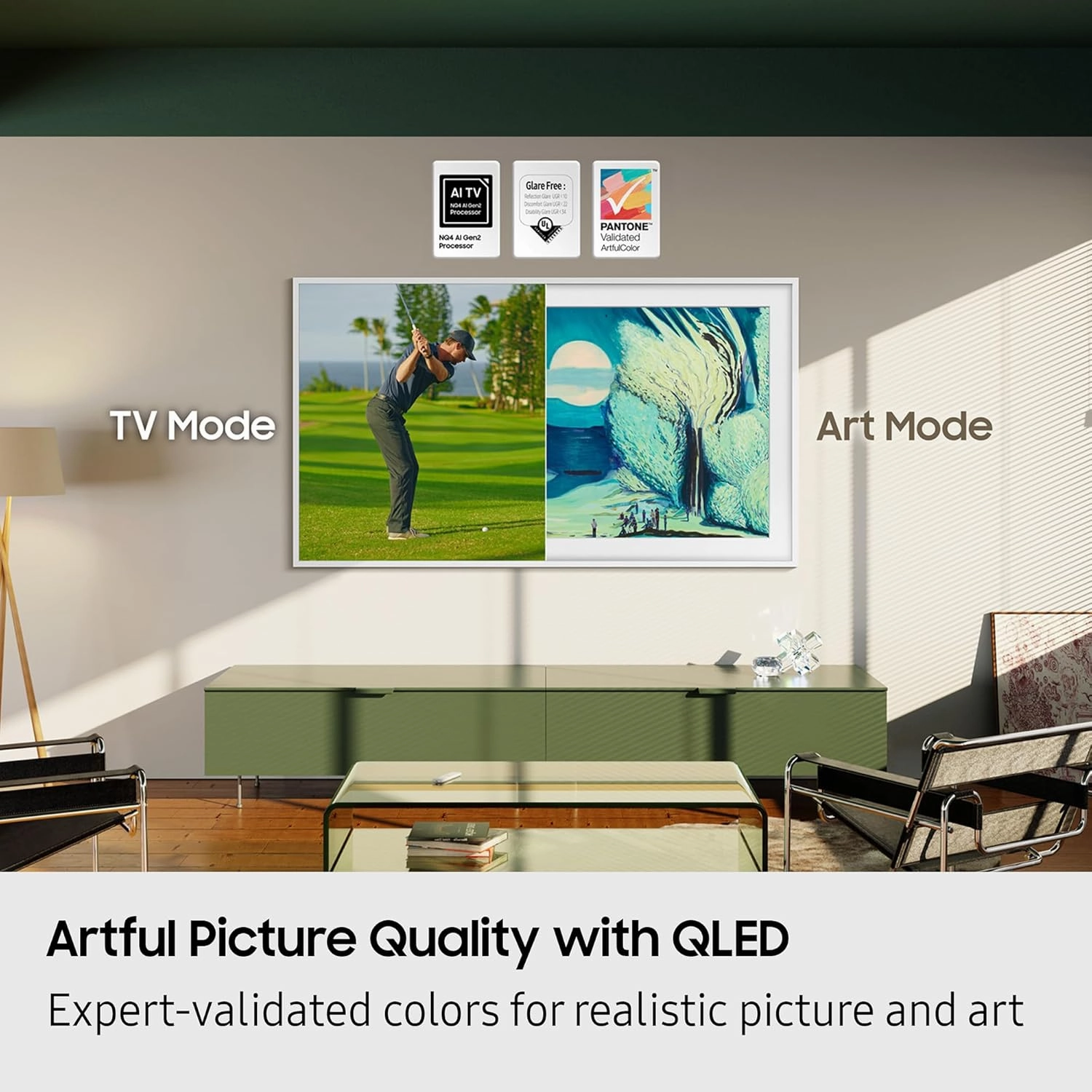 SAMSUNG 65-Inch Class The Frame LS03F 4K QLED Smart TV (2025 Model) Modern Frame Design, NQ4 AI Gen2 Processor, Art Mode, Artful Picture Quality, Samsung Vision AI, Alexa Built-in