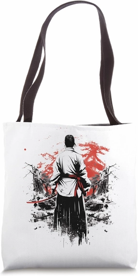 Samurai Ritual Dance Graphic Tees for Men Women and Kids Tote Bag