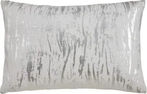 SARO LIFESTYLE Loretta Collection Cotton Down Filled Throw Pillow, 14" x 22", Silver