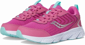 Saucony Wind 3.0 (Little Big Kid) Sneaker, Pink, 2 Wide US Unisex