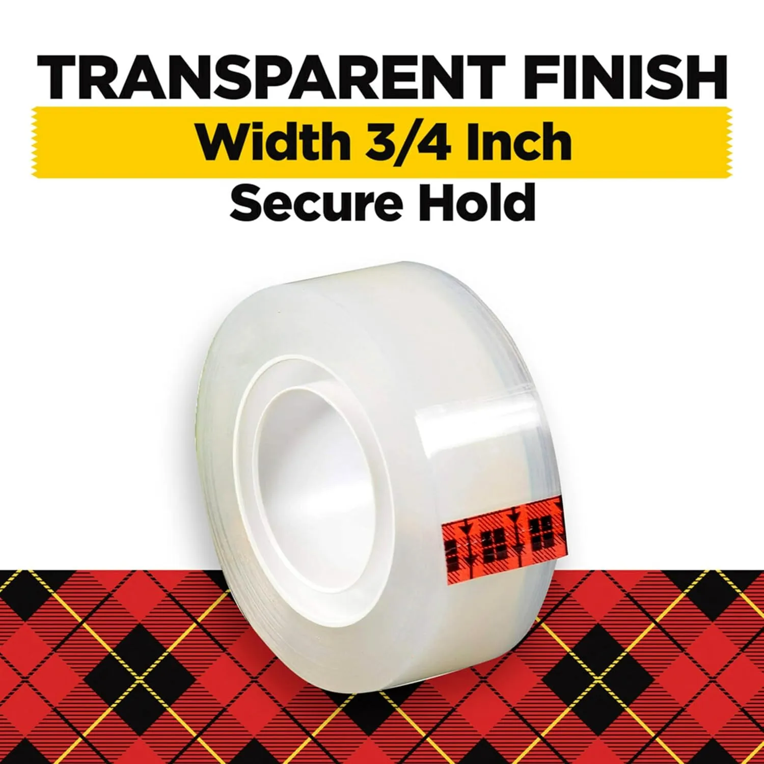 Scotch Transparent Tape, Clear Tape Engineered for Office and Home Use, 1 Inch Core, 3/4 in x 1296 in, 6 Rolls