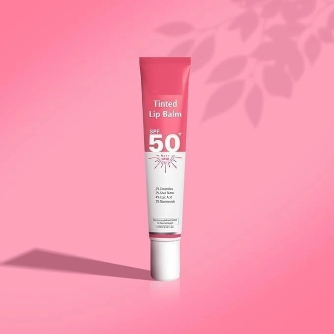SELVANI 4% Kojic Acid Tinted Lip Balm with 2% Ceramide, 3% Shea Butter, 3% Niacinamide & SPF 50  PA    - Ceramide Lip Balm SPF 50 - Kojic Acid for Pigmented Lips - 15ml
