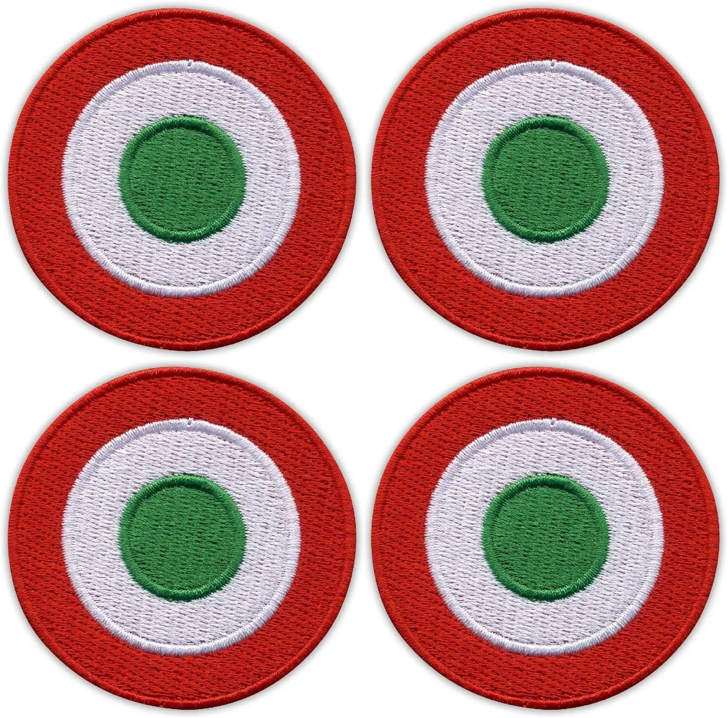 Set of Four - Italian Air Force - Aeronautico Militare - Roundel - Iron-on/Heat Seal Backing - Embroidered Patch/Badge/Emblem