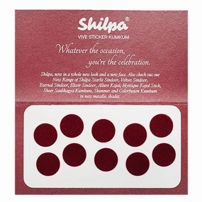 Shilpa Vive Sticker bindi- Deep Red (2.5)..HUMARABAZAR...