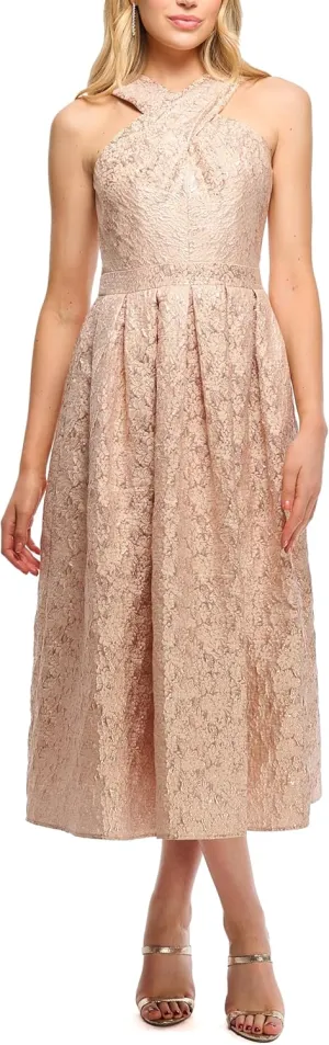 Shoshanna Women's Midnight Rose Gold Embossed Jacquard Ivanna Dress