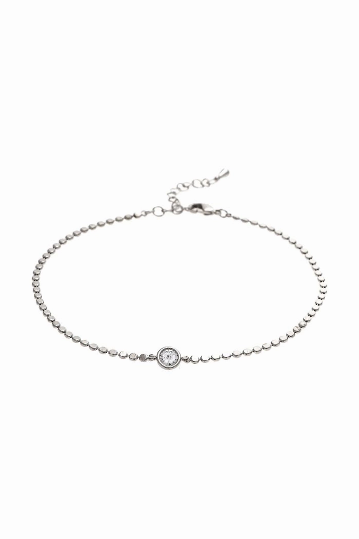 Silver Single Crystal Chain Ankle