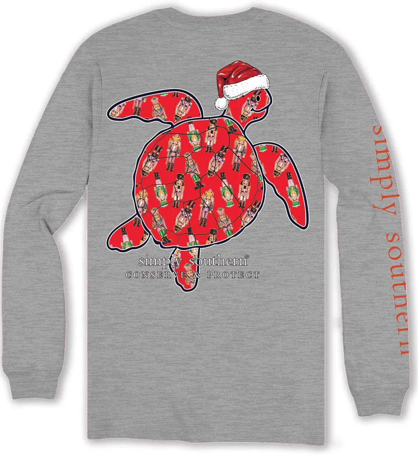 Simply Southern Sea Turtle Filled with Nutcrackers - Christmas - Adult Long Sleeve