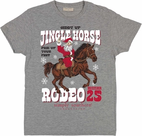 Simply Southern Jingle Horse Rodeo - Giddy Up - Santa Claus - Christmas - December 25 - Adult T-Shirt