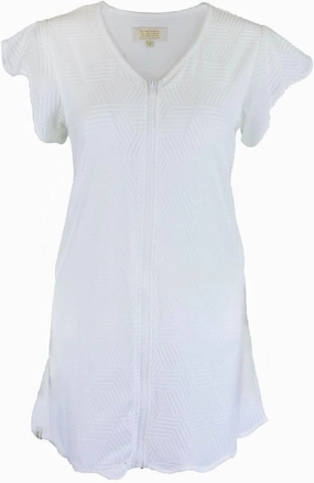 Simply Southern Women's Terry Zip-Front Coverup Dress, Short Sleeve V-Neck, Available in Navy and Hot Pink