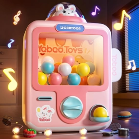 Skirfy Vending Machine Kids Toys Mini Claw Machine 12 Erasers Operated Gumball Prize Machine Maker Arcade Game Claw Machine Game Sensory Toys Dolls Gifts（Pink）