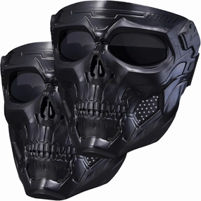 Skull Airsoft Mask Spooky Skull Full Face Mask with Goggles Impact Resistant Army Fans Supplies Tactical Mask for Halloween Paintball Game Movie Props Party and Racing Cos Mask CS Wargame