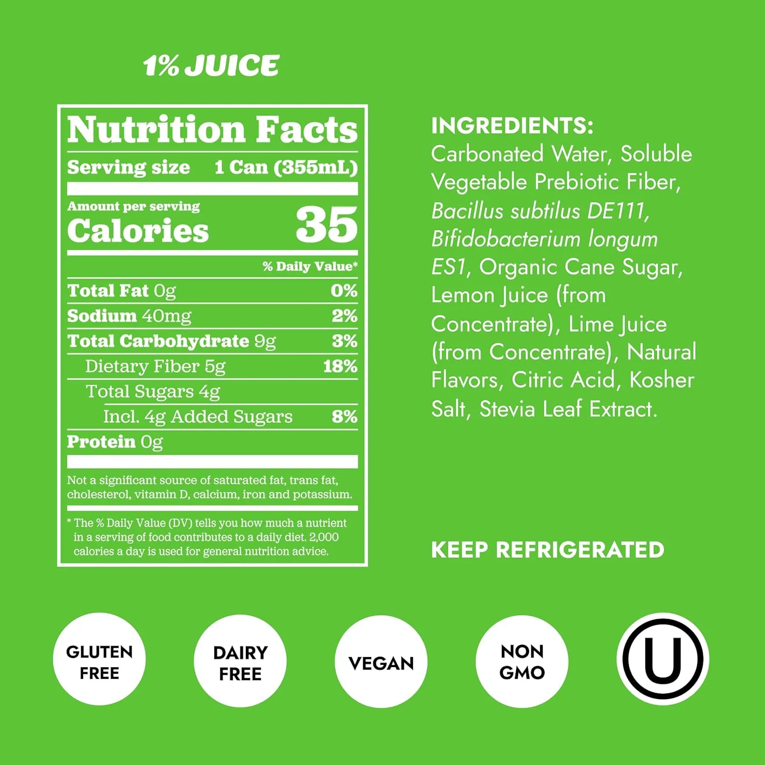 Slice Healthy Soda, Lemon Lime & Orange Variety Pack, Prebiotic & Probiotic Soda Pop, 5g Fiber, 35-40 calories, 12 fl oz 12 Pack (6 of each flavor)