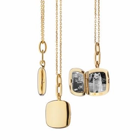 Slim "Viv" 18 Carat Yellow Gold Lock Necklace
