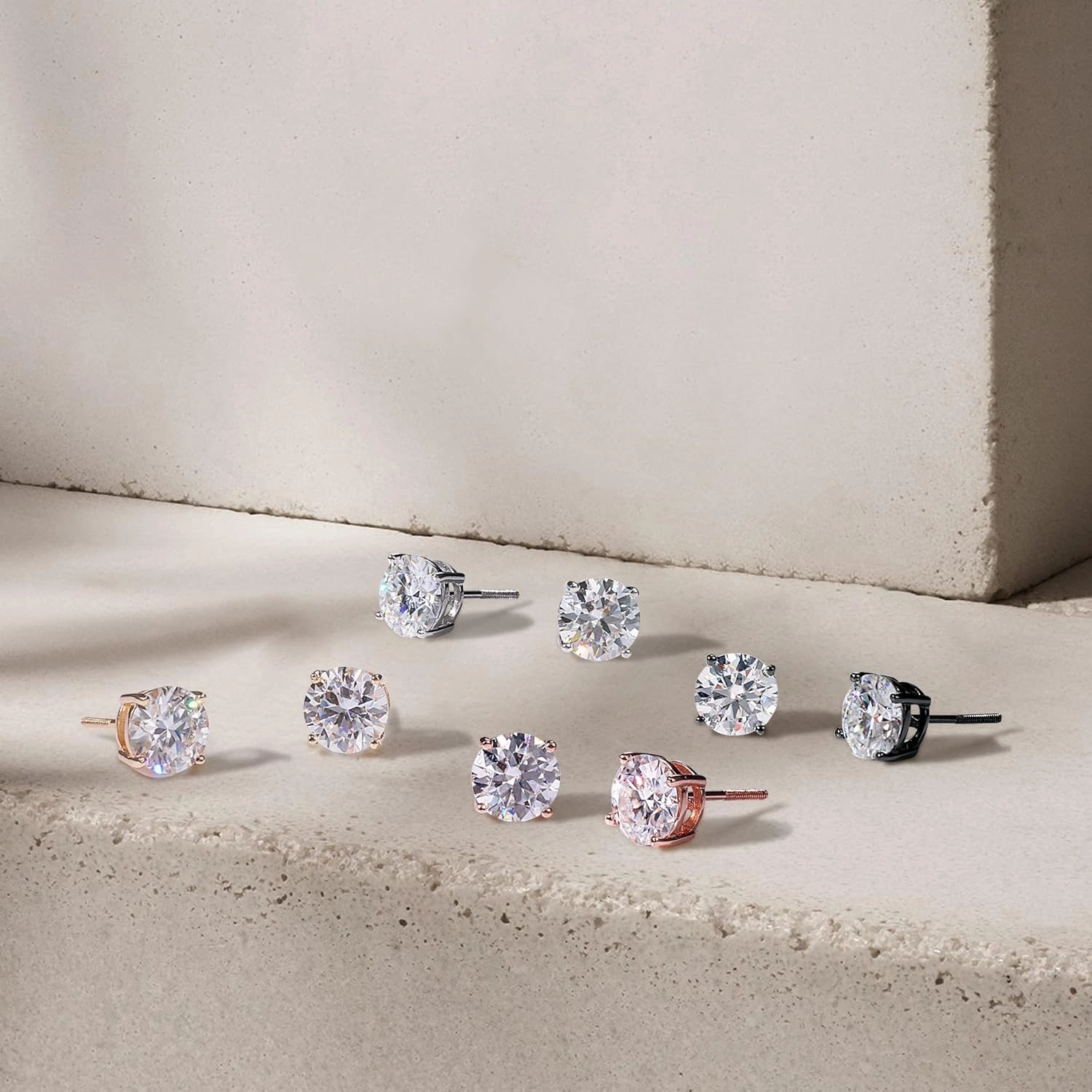 SMILEST 0.2-4ct Moissanite Screw Back Earrings, D Color VVS1 Clarity Lab Created Moissanite 18K White Yellow Rose Gold Ruthenium Vermeil 925 Sterling Silver Round Moissanite Earrings for Women Men