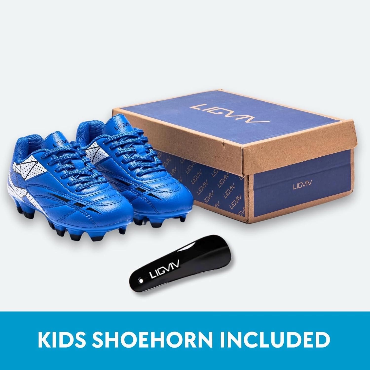 Soccer Cleats for Toddler and Little Kids, FG Lace Up Soccer Shoes, Firm Ground Outsoles for Artificial Turf, 3 Colors