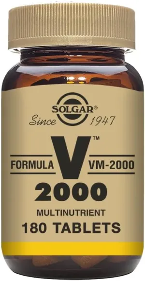 Solgar Formula VM-2000 (Multinutrient System), 180 Tablets - Premium Quality Multiple - Contains Zinc - Supports A Healthy Immune System - Vegan, Dairy Free, Kosher - 90 Servings
