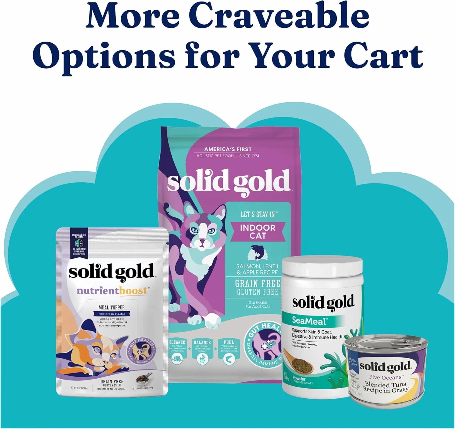 Solid Gold Lickable Cat Treats - Tuna SeaMeal Squeeze Squeezable Cat Treats for Indoor Cats 30 Pack - Made with Fiber-Rich Seaweed for Digestive Health for Immune Support - 3 oz / 30 Count