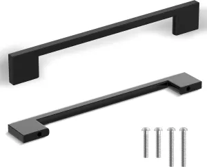 Southern Hills Matte Black Cabinet Pulls - 160mm Handles for Cabinets, Kitchen, Dresser, Drawer, Vanity, Door - Hardware