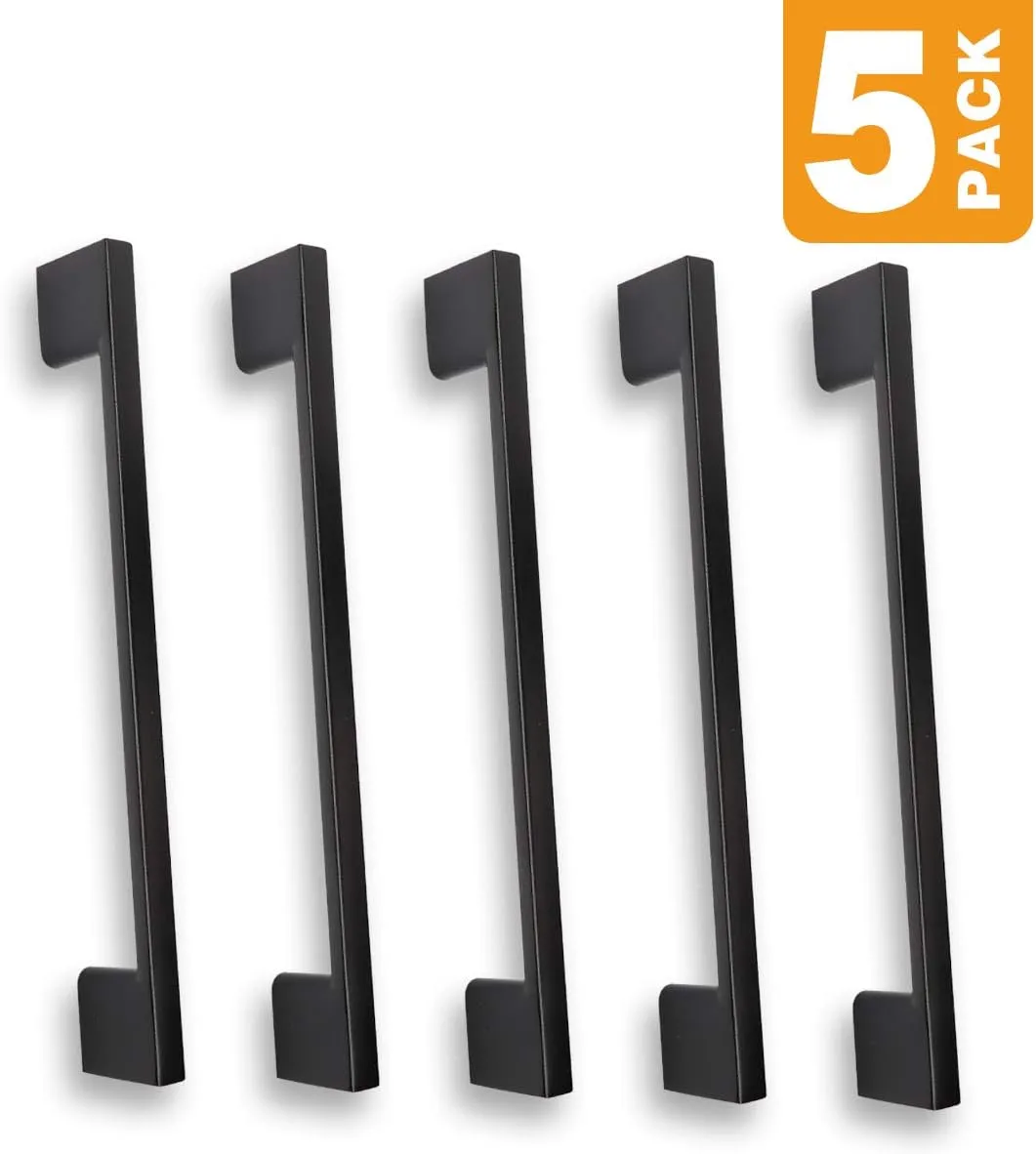 Southern Hills Matte Black Cabinet Pulls - 160mm Handles for Cabinets, Kitchen, Dresser, Drawer, Vanity, Door - Hardware