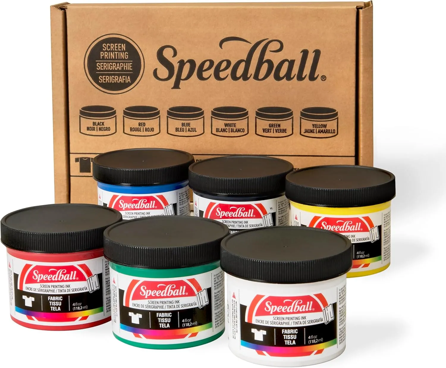 Speedball 4504W Fabric Screenprinting Ink Set