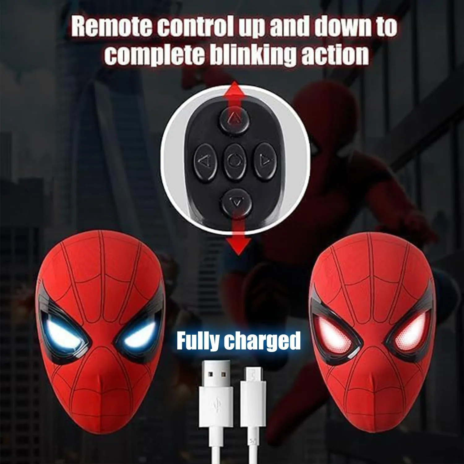 Spider Hero Mask with Moving Eyes, Realistic Spider Mask Costume for Cosplay, Birthdays Gift for Kids/Adults