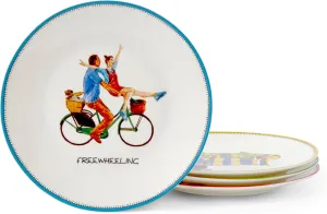 Spode Kit Kemp 6" Doodles Tidbit Tray | Assorted Taglines | Fine China | Dishwasher Safe | Ideal for Appetizers, Snacks, or Desserts | Home, Entertainment, and Gathering Use