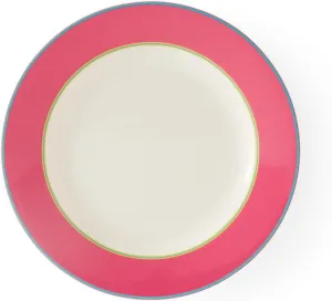 Spode Kit Kemp 9.5" Calypso Side Plate | Vibrant Pink | Porcelain | Dishwasher and Microwave Safe | Ideal for Appetizers, Dessert, Snacks | Versatile Serving | Home & Gathering Use