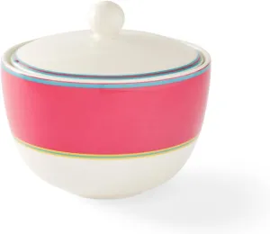 Spode Kit Kemp Calypso 12oz Sugar Bowl with Lid | Vibrant Pink | Porcelain | Dishwasher and Microwave Safe | For Tea and Coffee | Fabulous Gift | Home & Gathering Use