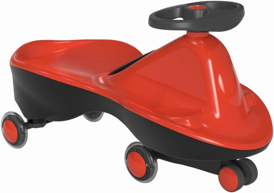 Sports Series LED Wheeled Swing car, Come Fully Assembled! (Passion Red)