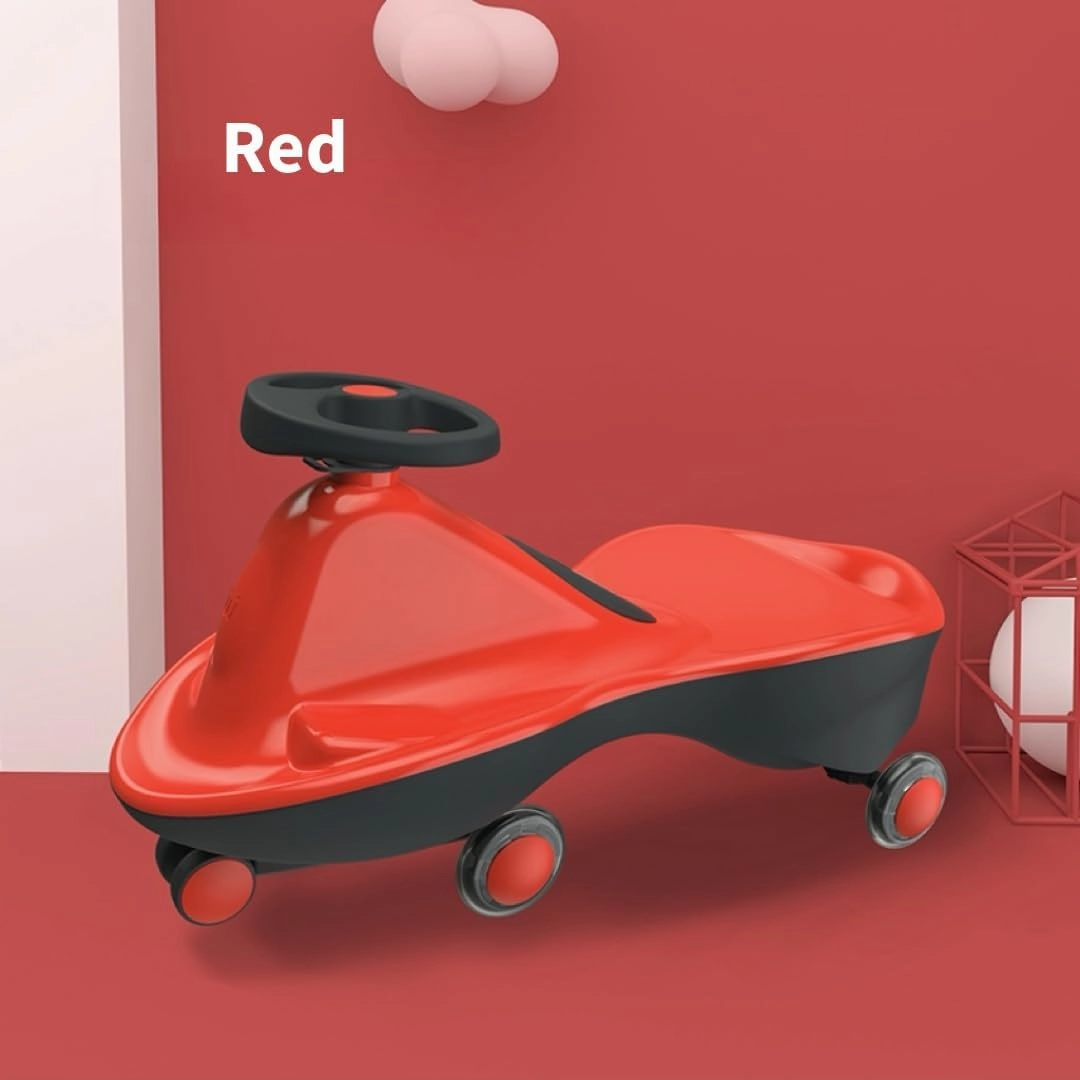 Sports Series LED Wheeled Swing car, Come Fully Assembled! (Passion Red)