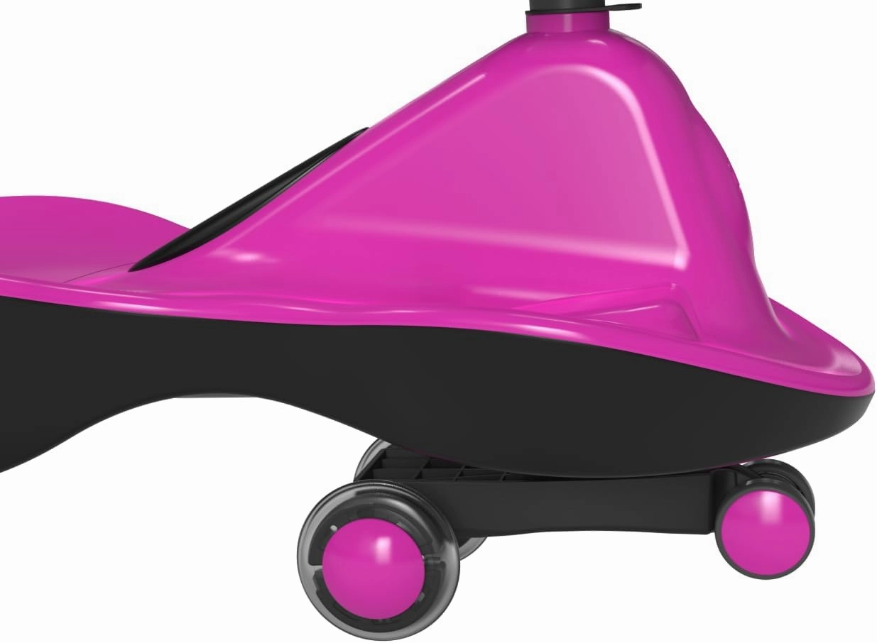 Sports Series LED Wheeled Swing car, Come Fully Assembled! (Vibrant Pink)