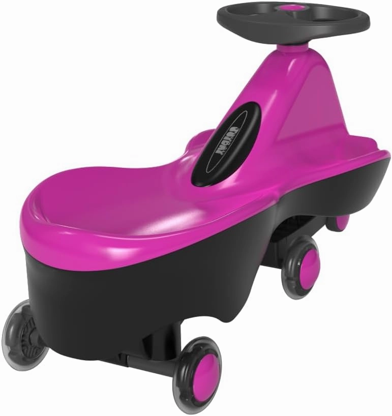 Sports Series LED Wheeled Swing car, Come Fully Assembled! (Vibrant Pink)