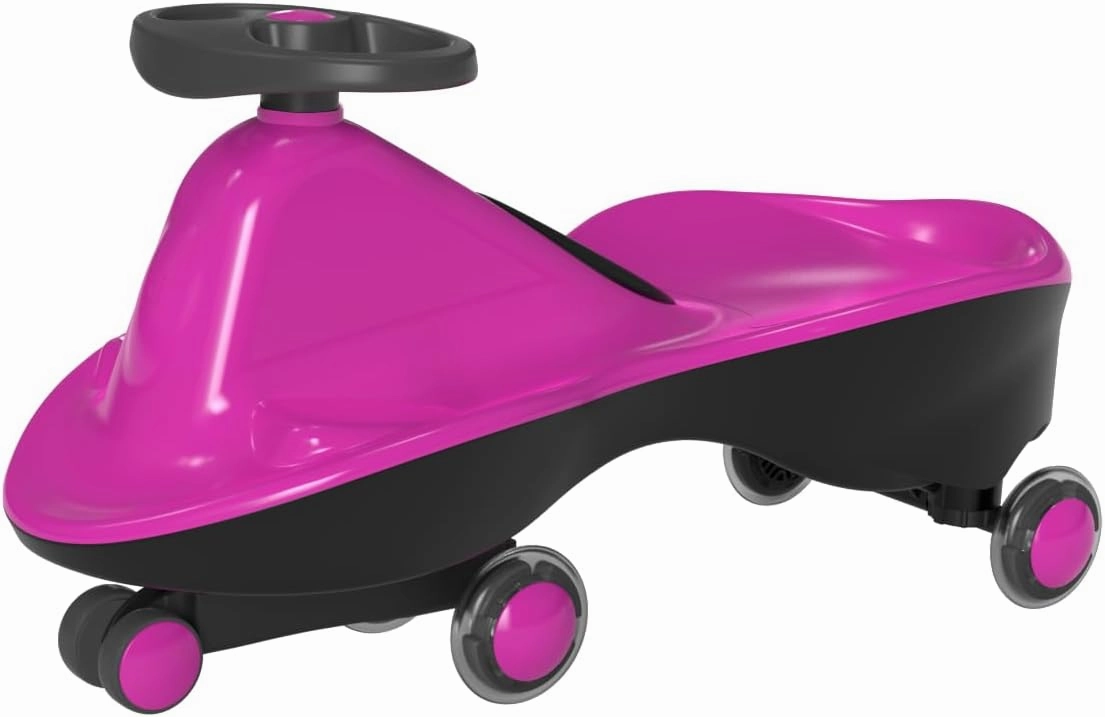 Sports Series LED Wheeled Swing car, Come Fully Assembled! (Vibrant Pink)
