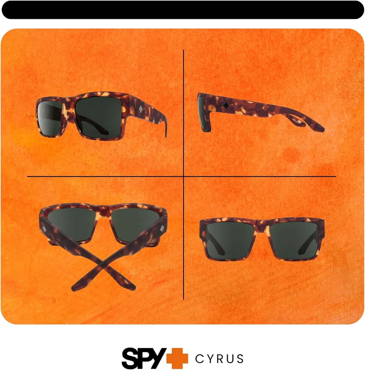 SPY Cyrus Square Sunglasses for Men for Women   BUNDLE with Designer iWear Eyewear Kit