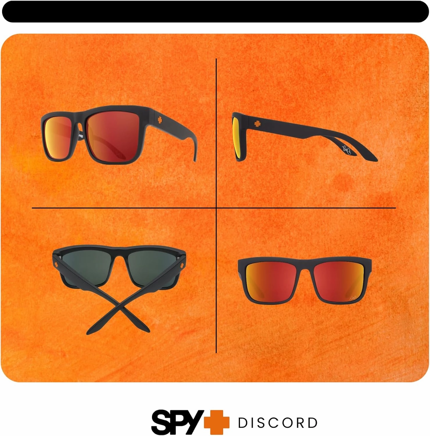 SPY Discord Rectangular Sunglasses for Men   BUNDLE with Designer iWear Eyewear Kit