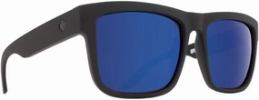 Spy Discord Sunglasses Matte Black with Happy Bronze Polar with Blue Spectra Mirror Lens   Case