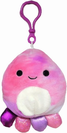 Squishmallow Official Kellytoy Collectible Sea Life Squad Squishy Soft Animals Ocean Fish Creatures (Pink/Purple/Shimmer, Adelaide Octopus, 3.5 Inch Clip)
