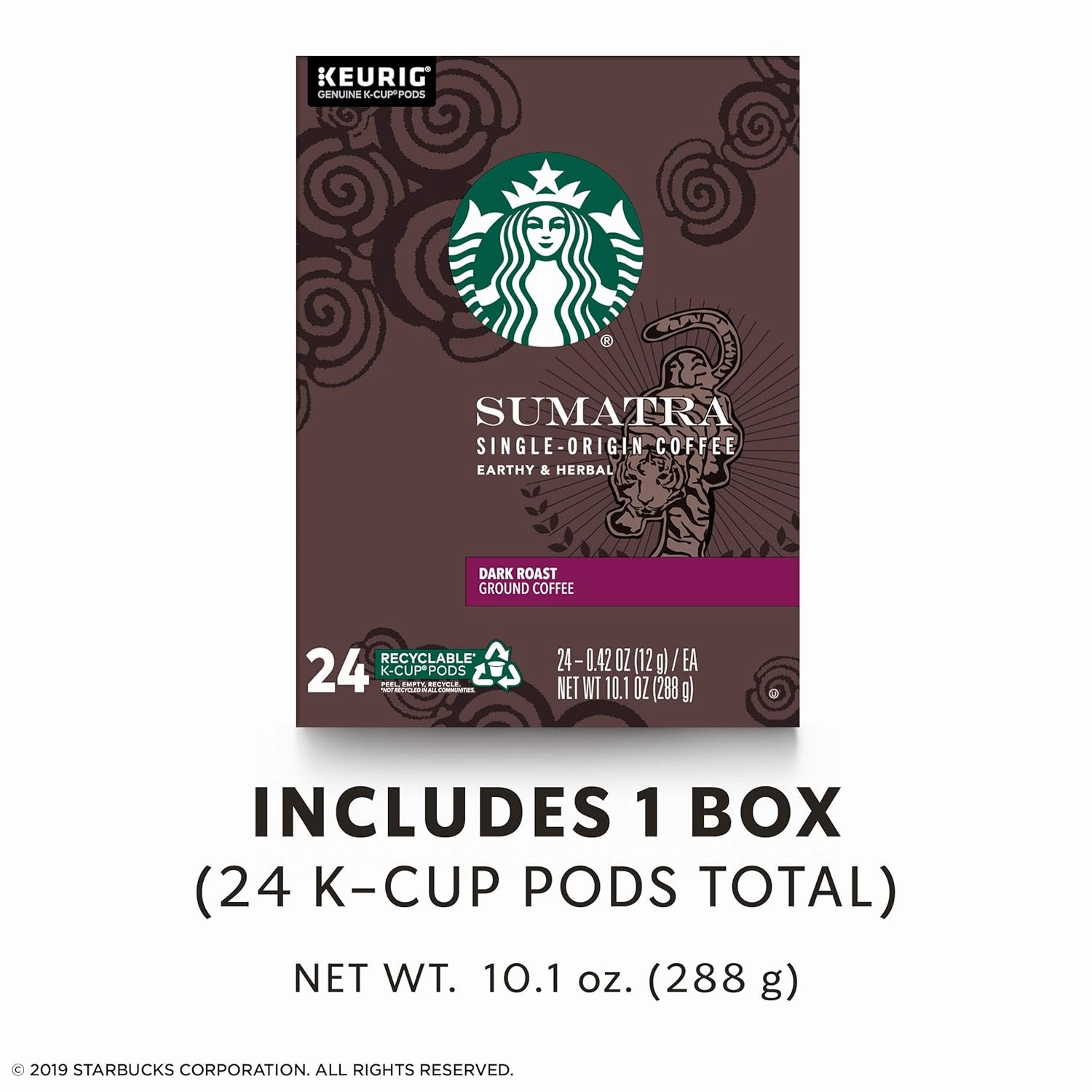 Starbucks Sumatra Dark Roast Single Cup Coffee for Keurig Brewers,0.42 Ounce (Pack of 24)