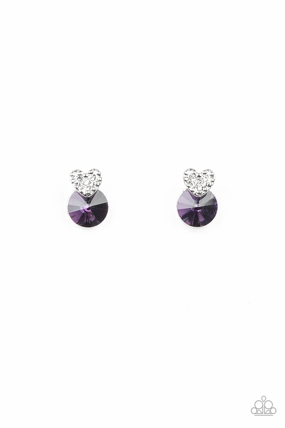Starlet Shimmer Heart Over Gem Earring