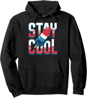 Stay Cool Rocket Popsicle Design Pullover Hoodie