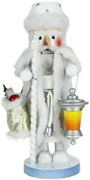 Steinbach Wooden Big Nutcracker Collection, White Christmas Santa, 17.7"