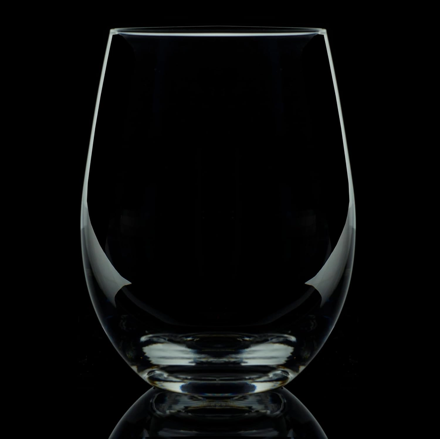 Stemless White Wine Glasses with Real Gold Trim, Crystal Wine Glass Set, 18 Oz. (Set of 2)