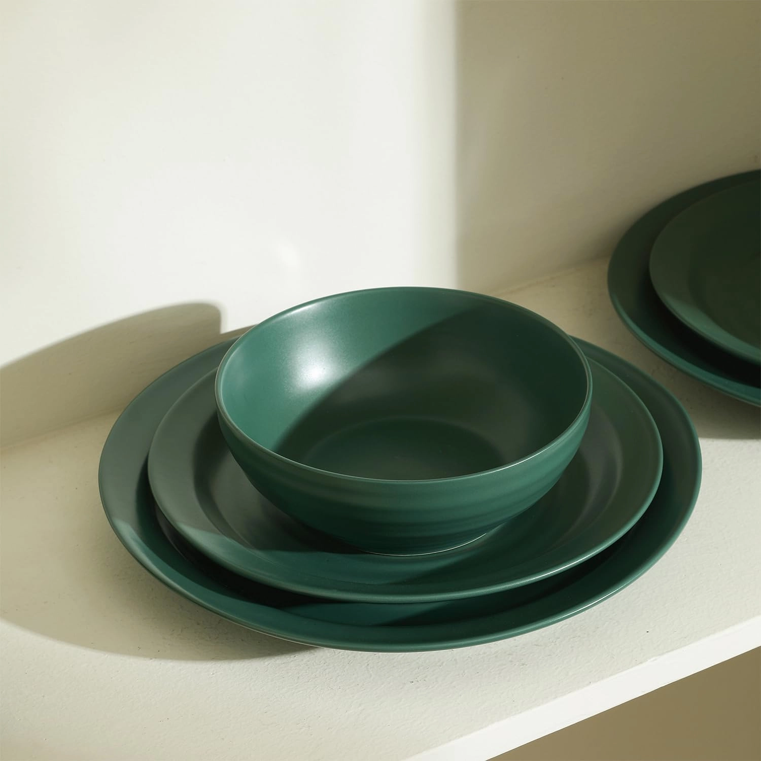 Stone Lain Orbit 16-Piece Dinnerware Set Stoneware, Green