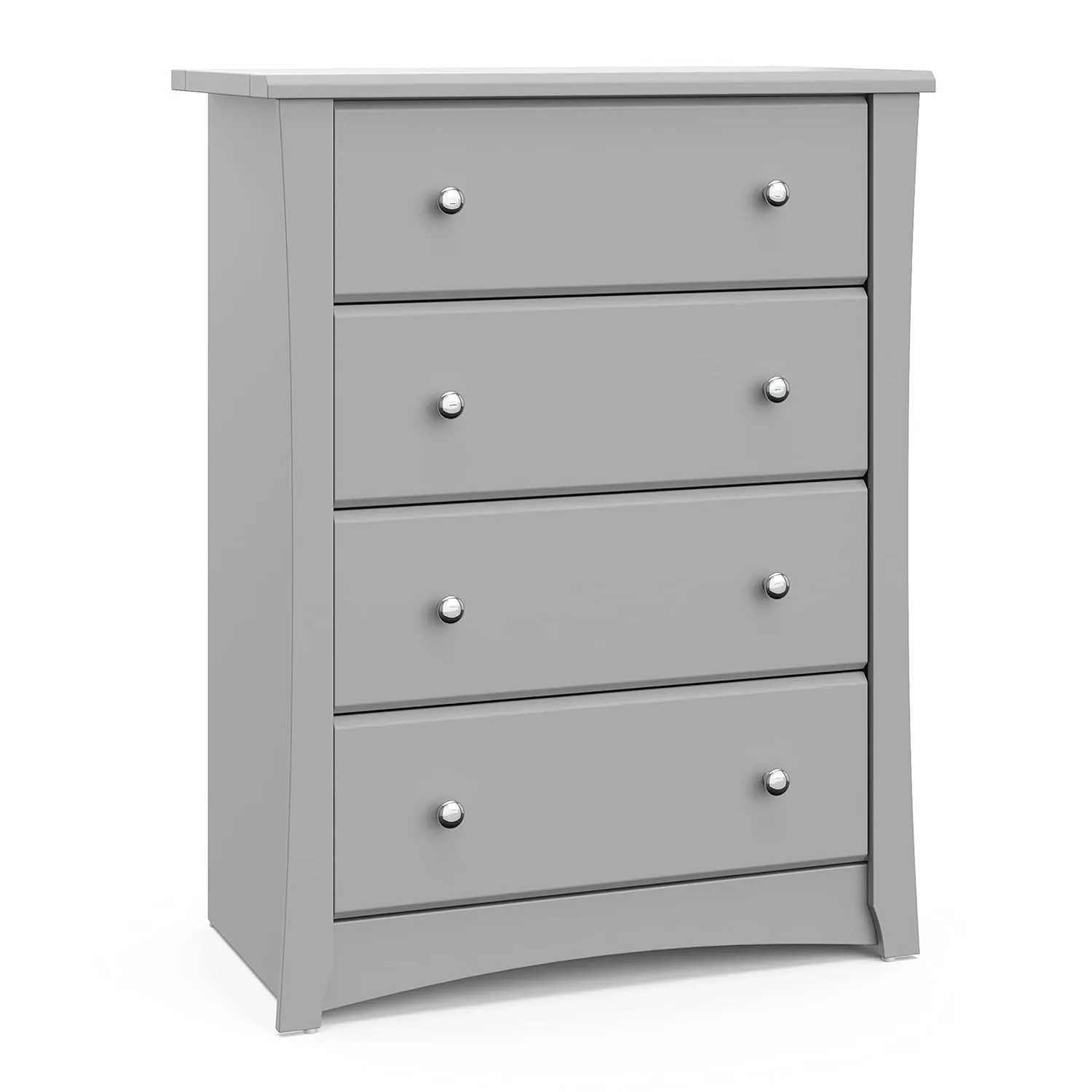 Storkcraft Crescent 4 Drawer Chest (Pebble Gray) – GREENGUARD Gold Certified, Easy-to-Match Chest of Drawers for Nursery and Kids Bedroom, Dresser Organizer for Children’s Bedroom