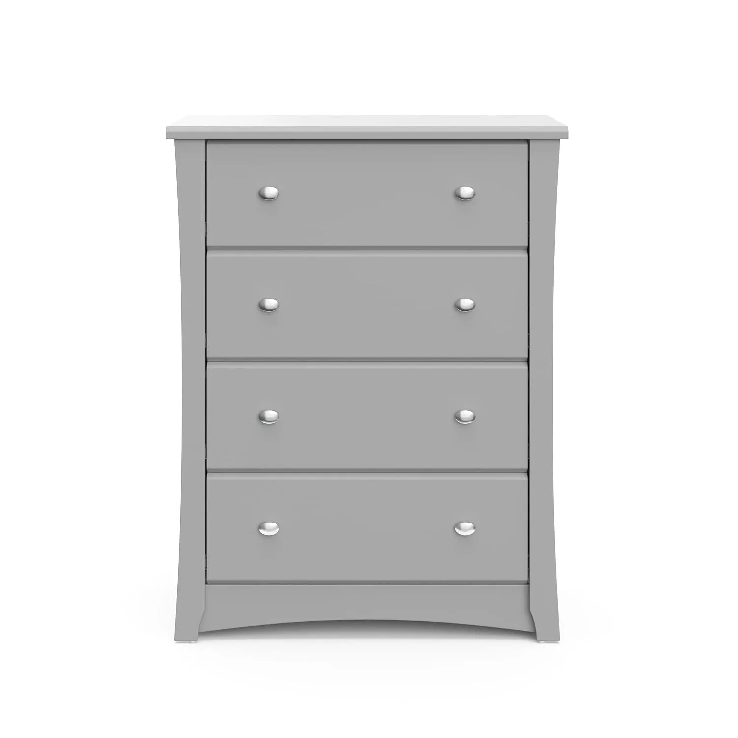 Storkcraft Crescent 4 Drawer Chest (Pebble Gray) – GREENGUARD Gold Certified, Easy-to-Match Chest of Drawers for Nursery and Kids Bedroom, Dresser Organizer for Children’s Bedroom