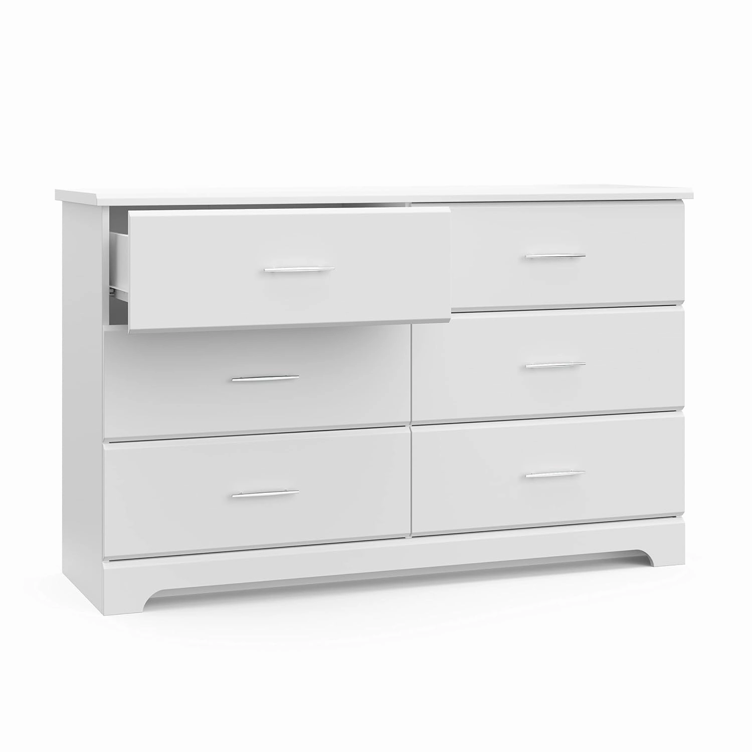 Storkcraft Brookside 6 Drawer Double Dresser (White) – GREENGUARD Gold Certified, Dresser For Nursery, Kids, Chest Of Drawers
